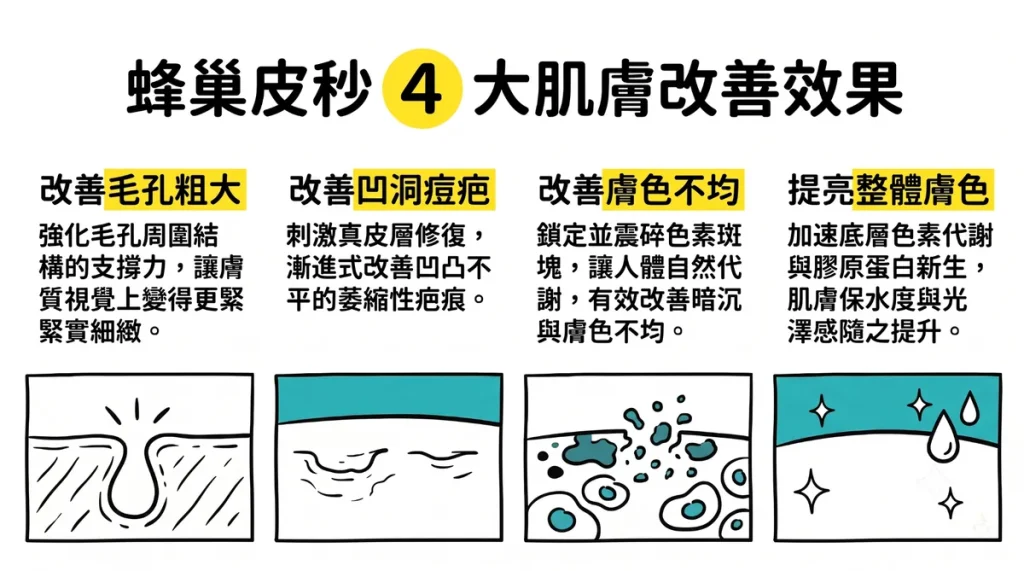 蜂巢皮秒雷射四大肌膚困擾改善效果