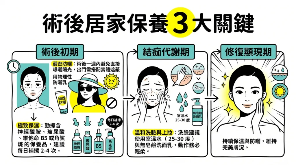 蜂巢皮秒雷射術後居家保養三大關鍵