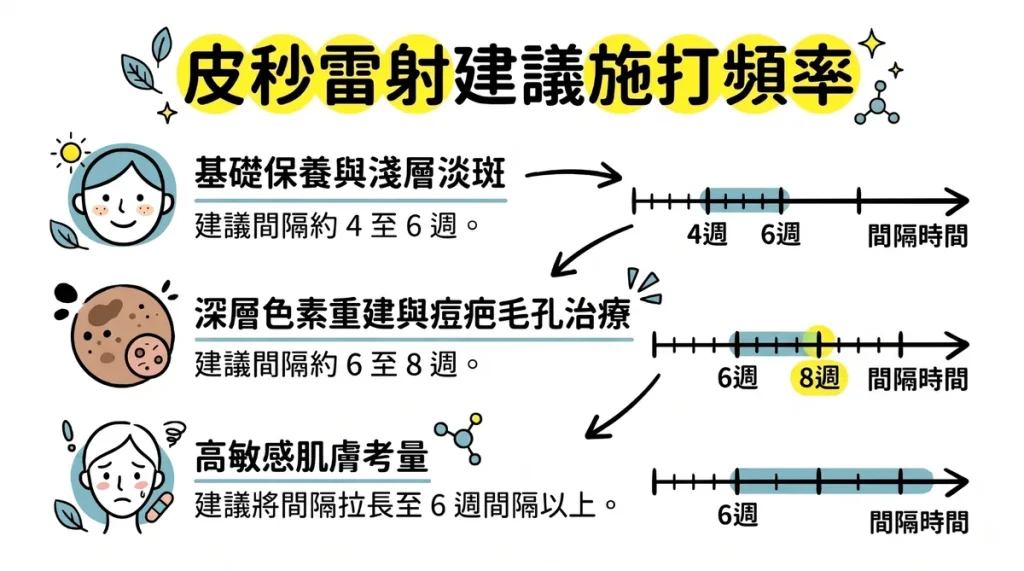 皮秒雷射多久打一次？保養型與蜂巢皮秒施打頻率建議