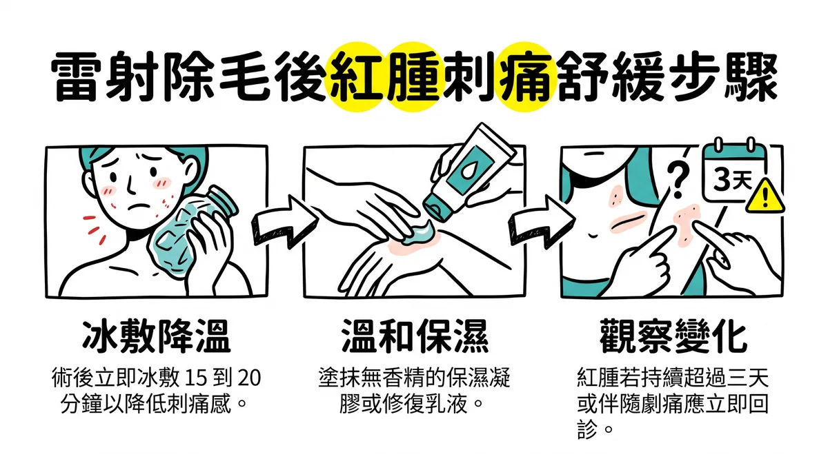 私密處雷射除毛術後紅腫刺痛舒緩與保養步驟