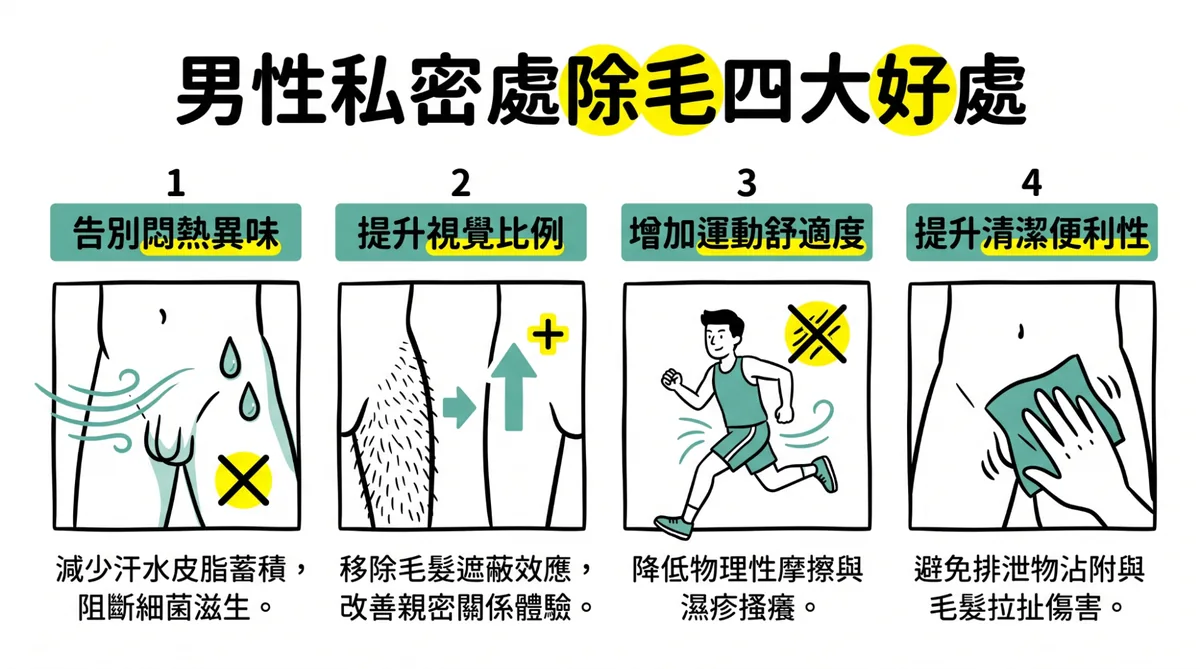 男性私密處除毛的四大好處與優勢